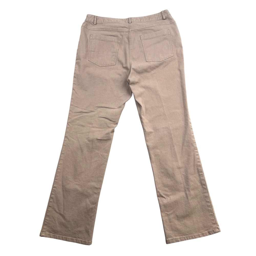 Ruby Rd‎ Womens Tan Embellished Straight Leg Stretch Denim Pants Size 12 Khaki